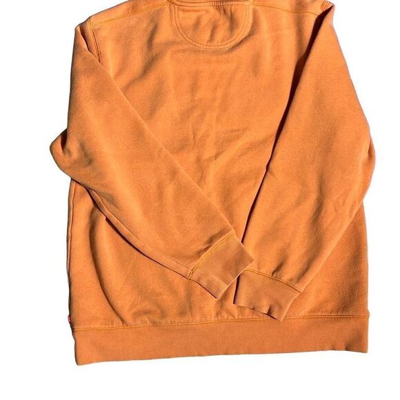 Izod Men's Pullon Sweater Long Sleeve Ribbed Hem Crewneck Cotton Orange Size XL - Picture 2 of 4